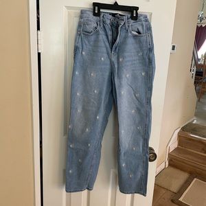 Girl’s Ultra High-Rise Mom Jean with daisies